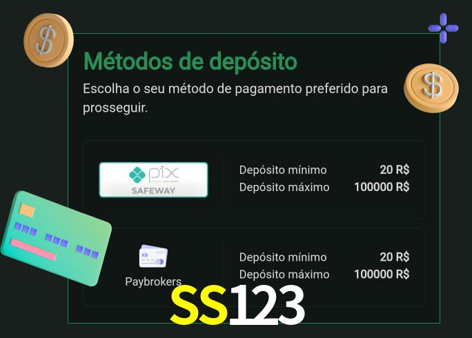 O cassino SS123 oferece uma grande variedade de métodos de pagamento